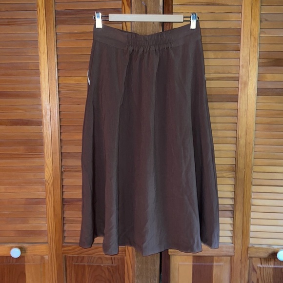 ModCloth Button-front Brown Fall Skirt NWOT - Picture 3 of 4